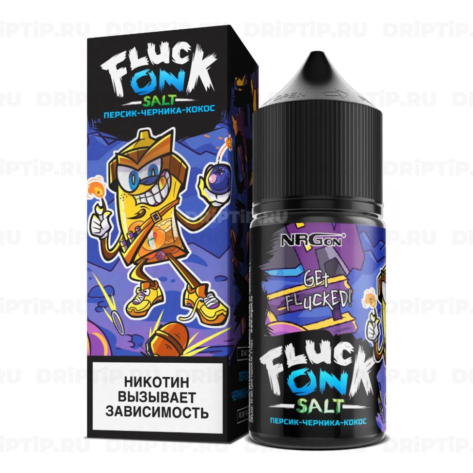 Жидкость Fluck On Salt - Персик-Черника-Кокос