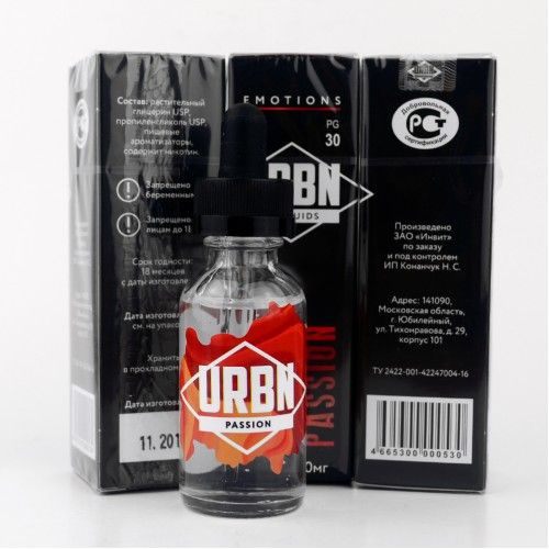 URBN EMOTIONS Passion 0mg, 30ml URBN EMOTIONS Passion 0mg, 30ml