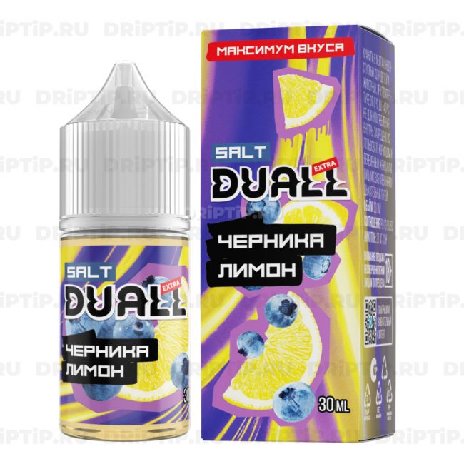 Жидкость Duall Salt Extra - Черника Лимон Жидкость Duall Salt Extra - Черника Лимон