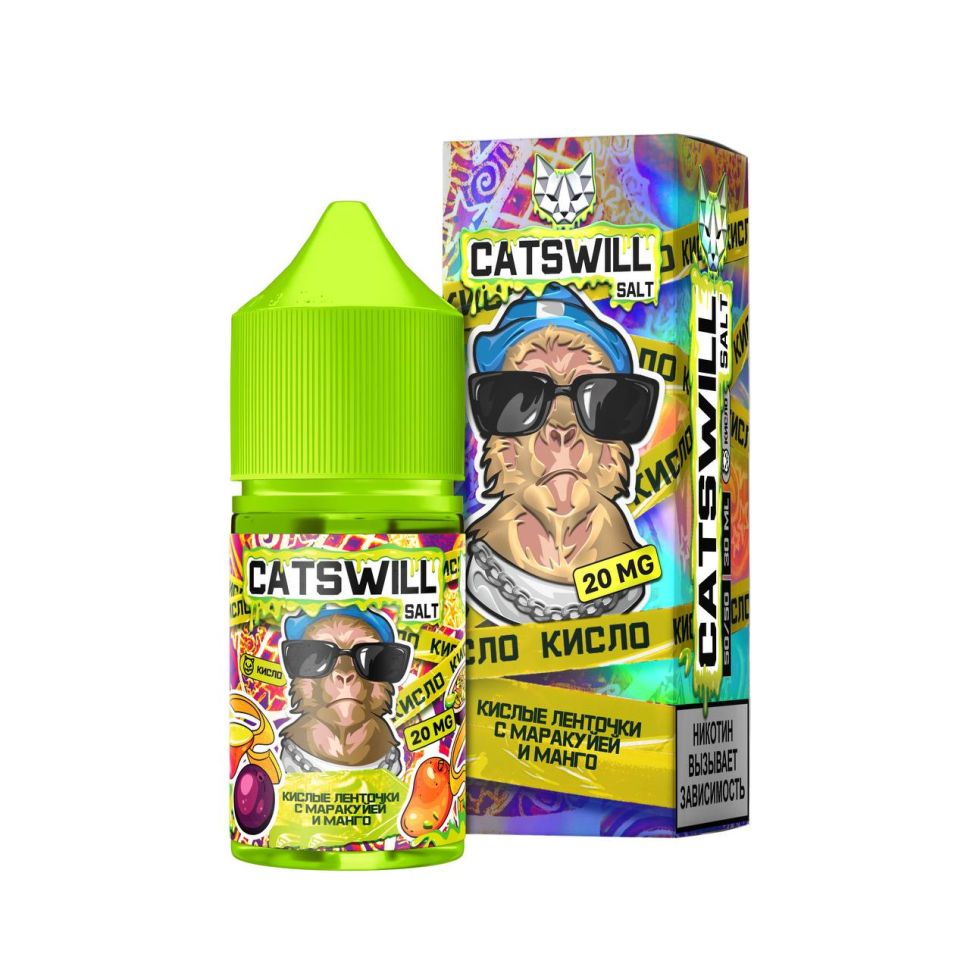 Жидкость Catswill Sour Salt - Кислые Ленточки с Маракуей и Манго