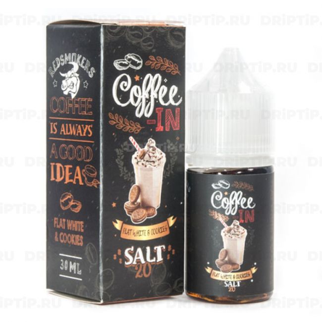 Жидкость Coffee-in Salt - Flat White And Cookies Жидкость Coffee-in Salt - Flat White And Cookies